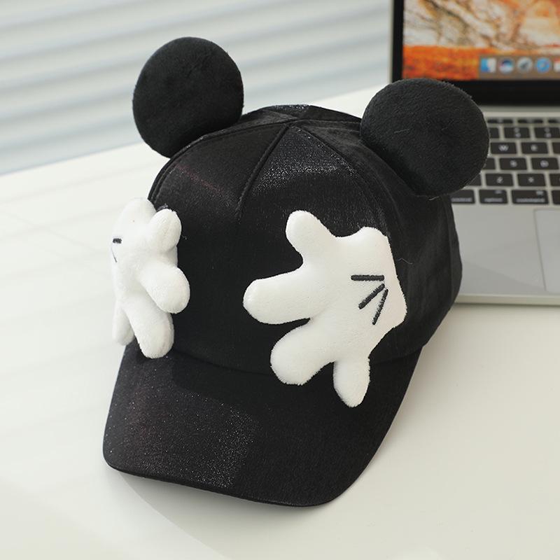 Adorable Palm Print Sun Protection Cap with Pearlescent Big Ear Design for Baby Boys & Girls, Perfect for Spring & Autumn