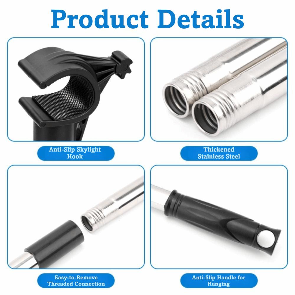 Anti-slip Texture Window Pole Opener Multi-angle Telescopic Window Opener Sunroom Window
