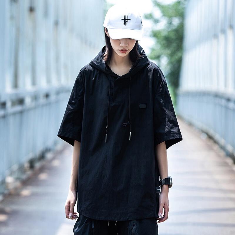 AOGZ Loose Fit Hooded Short Sleeve T-Shirt 2XL