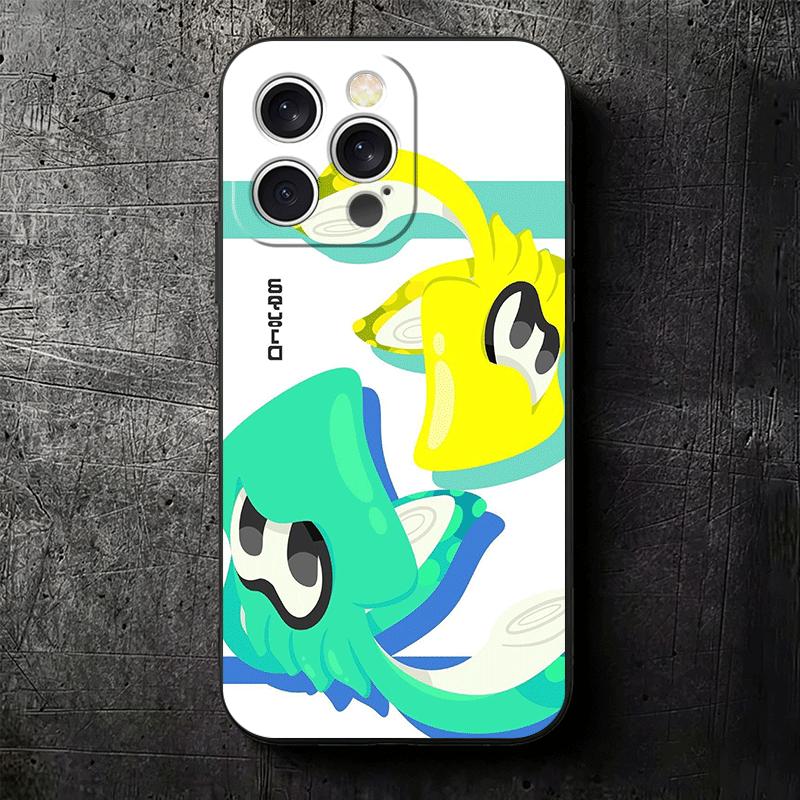 S-Splatoons Game Soft Phone Case for iPhone 16 16E 17 Air 15 Pro Max 14 Plus 13 Mini 11 12 7 Black Cover Back Shell