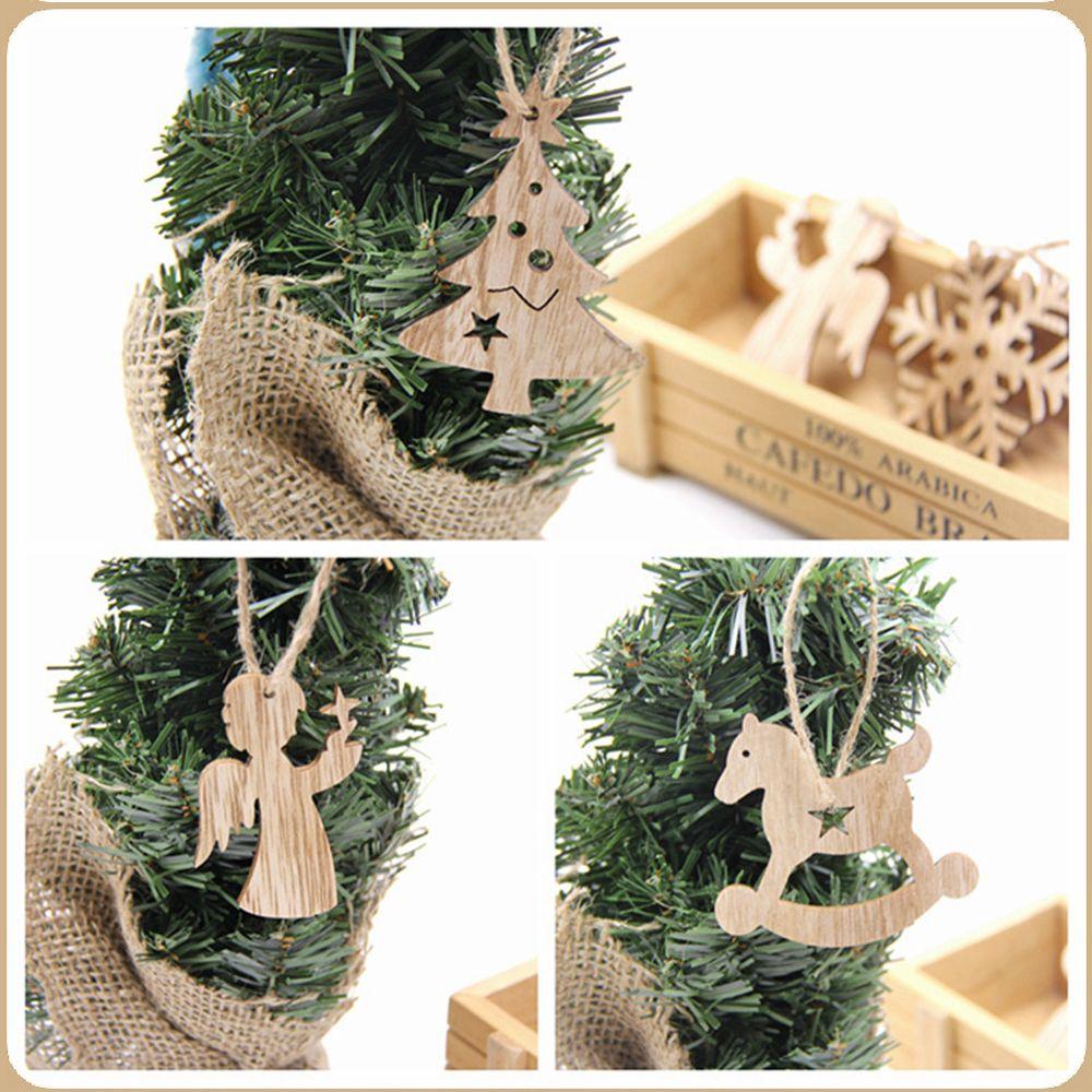 

10 шт. Горячие рождественские олени DIY ремесла висит деревянный орнамент Снеговик Ангел Рождественская елка Декор