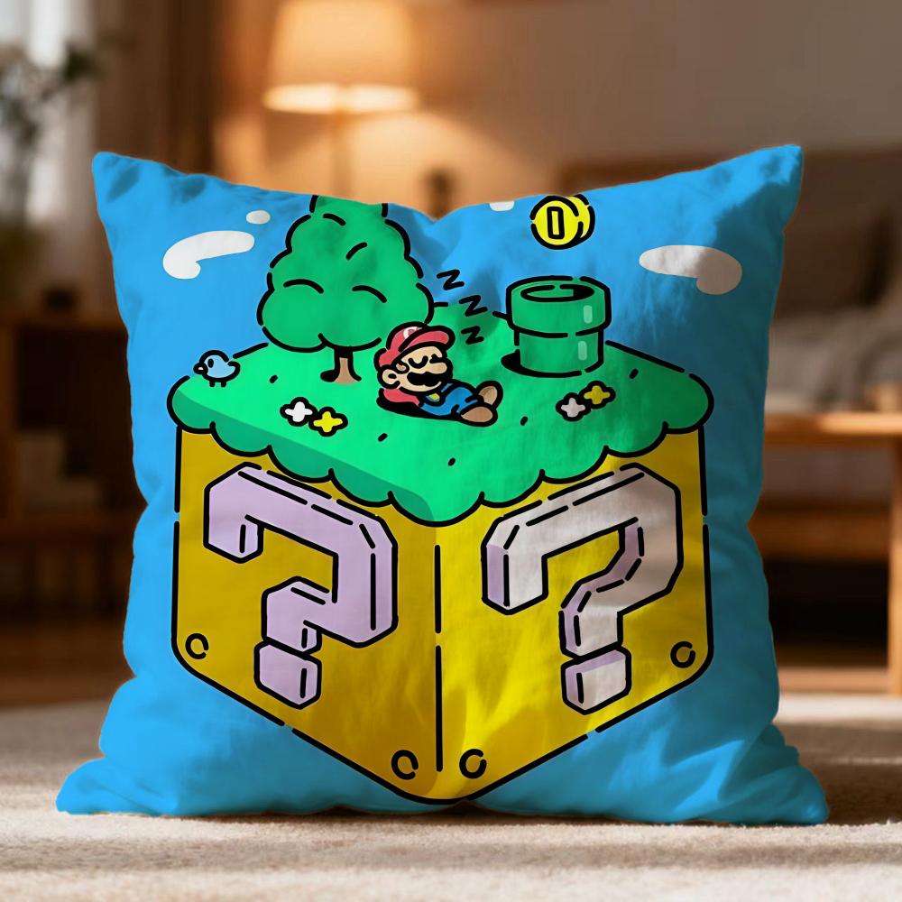 Ssuper Cute Style Marios Cushion Cover Soft Washable Pillow Case Multi-Scene For Couch Bed Travel Office Use