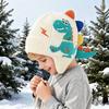 Children Hat Cartoon Dinosaur Design Knitted Hat Soft Warm Ear Protection Kids Animal-themed Hat Winter Accessory