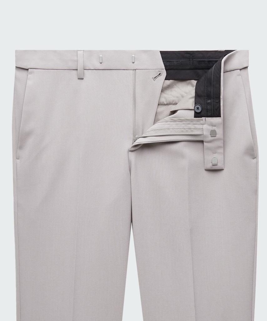 Musinsa Standard Lightweight Tapered Hidden Banding Crop Slacks [Light Beige]