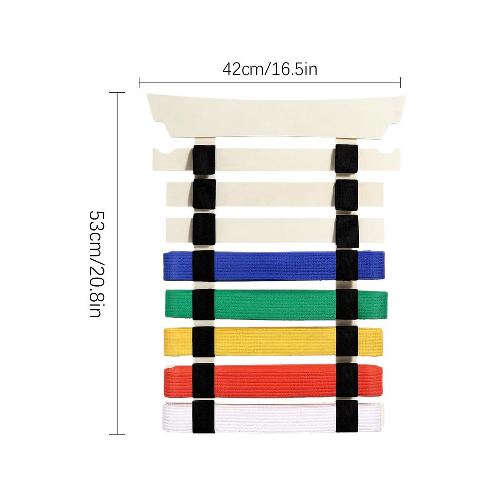 Karate Belt Display Holder Martial Arts Belt Display Holder with Hanger and Stickers No Assembly Required Storage Rack for Teens