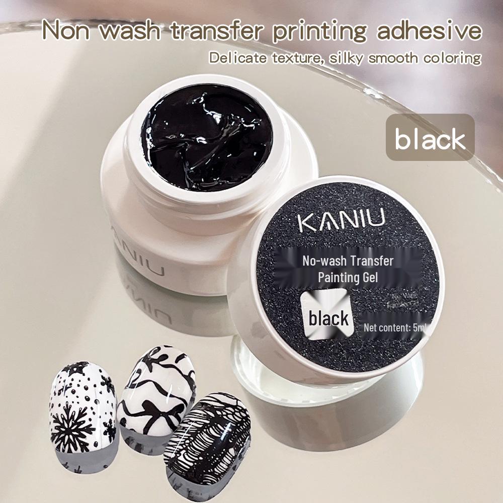 Upgraded No-Wipe Black & White Nail Stamping Gel for Solid Color Painting and Gradient Effects