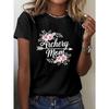 European Sizes Women's Archery-Themed "Archery Mom" T-Shirt - Short Sleeve Crew Neck Casual Top with Floral Arrow & Archery Print