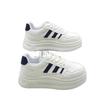 College Style Striped Little White Shoes Women's Shoes Popular 2025 Spring New Versatile Thick-soled Lightweight Casual Board Shoes