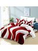 3-Piece Soft And Breathable Red And White Classic Striped Print Duvet Cover Set - Comfortable All-Season Bedroom Decor
