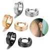 2pc Wide Frosting Stainless Steel Hoop Earrings Black Round Earring For Women Men Punk Vintage Circle Earring Jewelry Statement