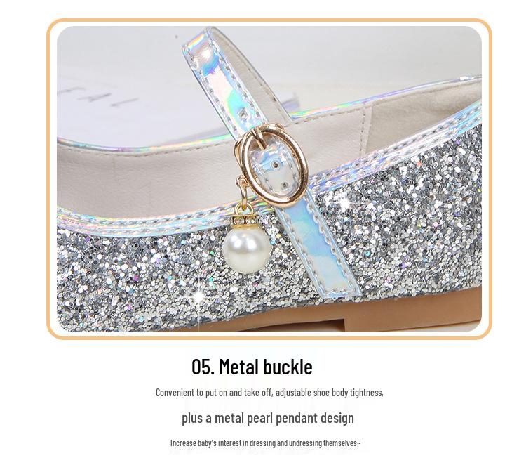 Girls' Sequined Princess Shoes - Spring/Autumn, Ballet Flat for Dance, Catwalk, or Evening Dress.