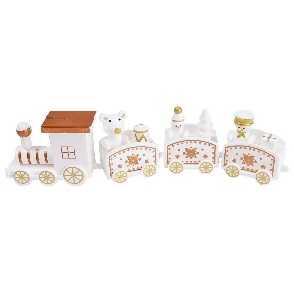 Plastic Christmas Train Ornaments Christmas Children Baking Party Decoration Home Table Xmas New Year Gifts Santa Claus Crafts