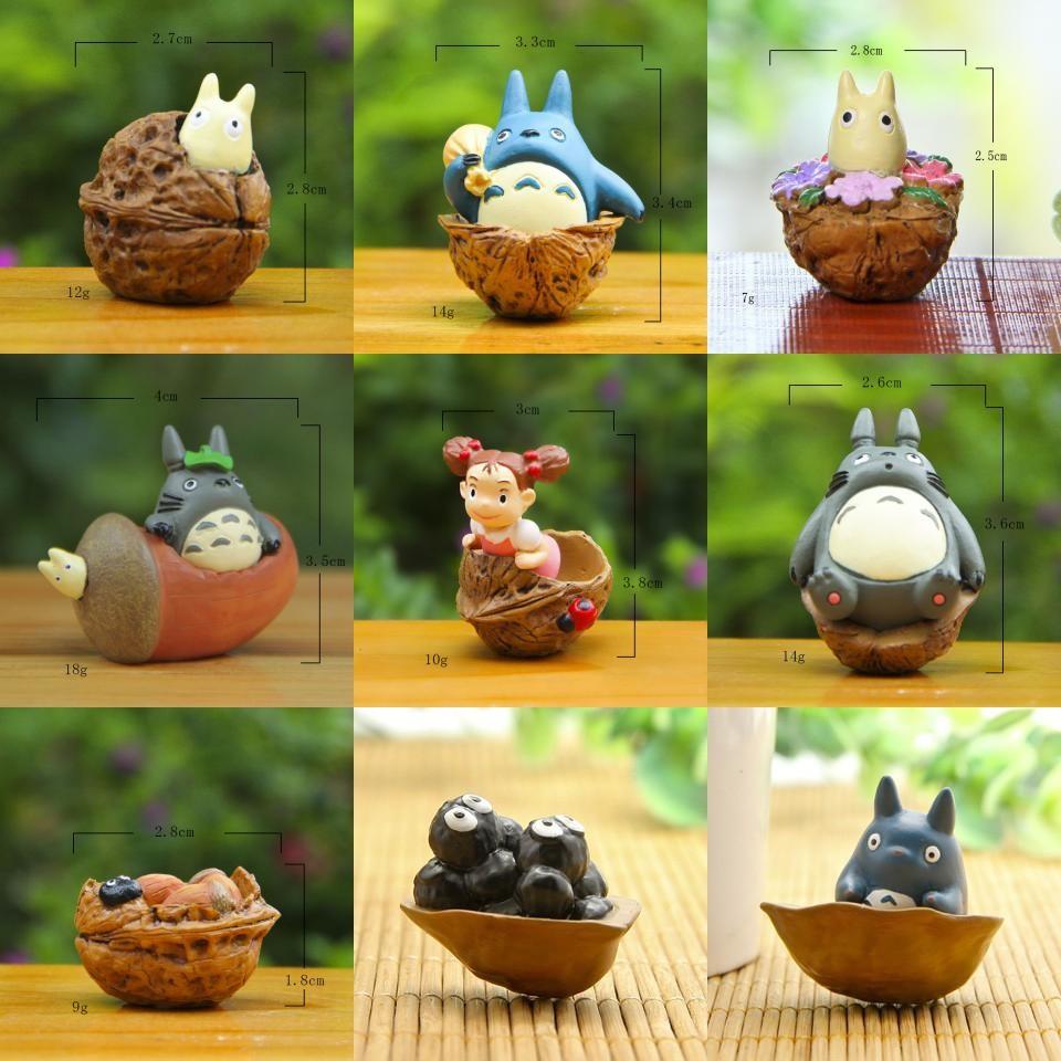 Cartoon My Neighbor Totoro Andwalnut Kernel Coal Balls Resin Miniature Micro Landscape Figures For Gift And Decoration