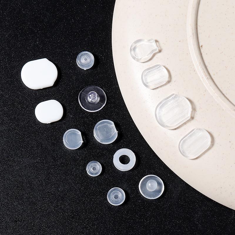 10pcs/lot Silicone Earring Clip Pad Cushion Transparent Earrings Plugs Anti-pain Pad for Jewelry Making Supplies DIY Accessories