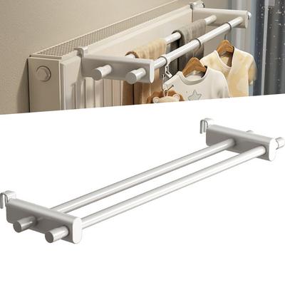 Towel Rail Hanging 50cm Cloth Hanger Storage Holder For 0.3m-2m Heating Radiator Home Hook Storage Rack Accessories