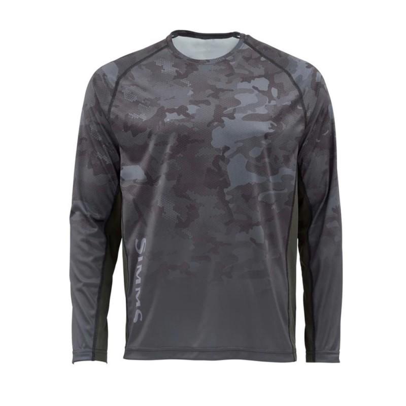 SIMMS Fishing Clothes Luya Long-sleeved Round-neck T-shirt Men's Sunscreen Quick-drying Breathable