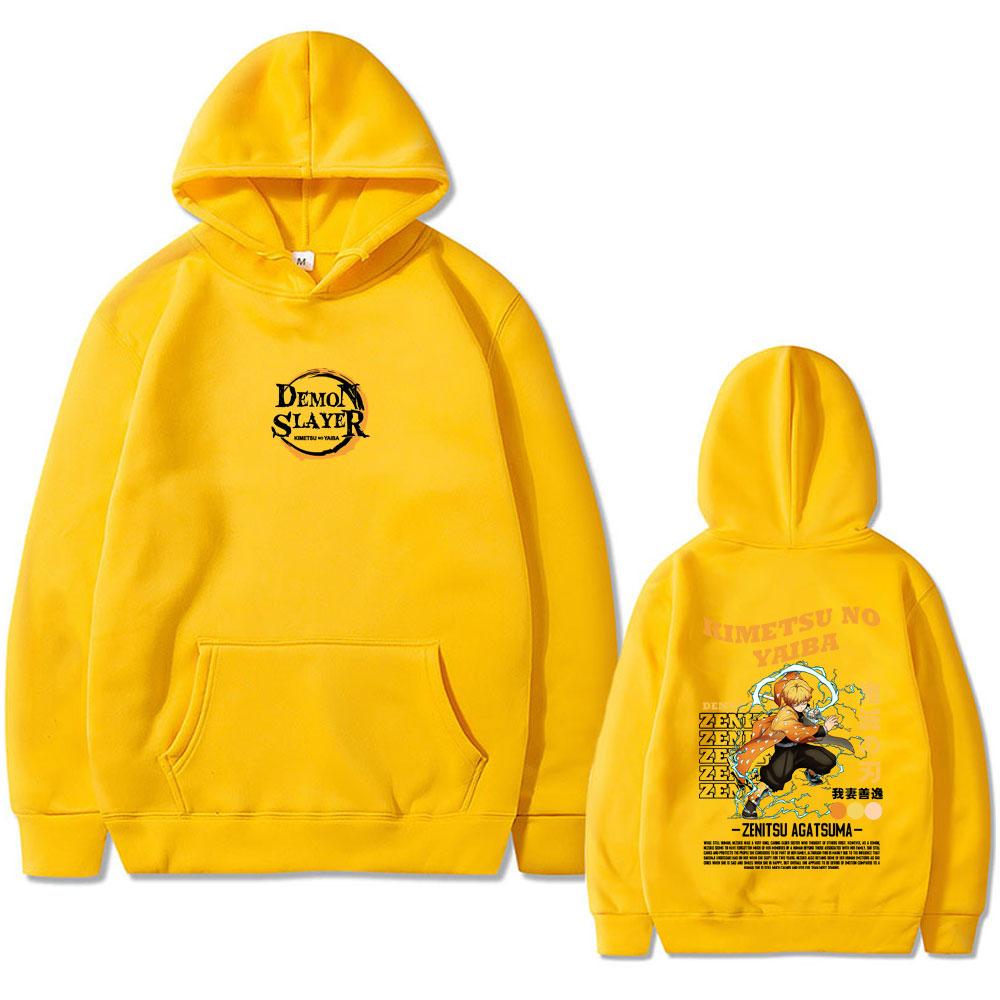 

Лимитированное аниме Клинок, рассекающий демонов Агацума Зеницу Принт Худи Мужчины Женщины Мультяшный Повседневный Худи Винтажные Повседневные Толстовки 2XL