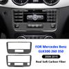 Carbon Fiber Car Center Console Multimedia CD Panel Frame Interior Decoration Sticker For Mercedes Benz GLK300 260 350 2008-2015