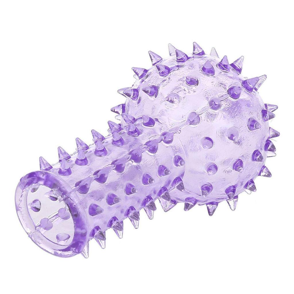 Men's Silicone Crystal Thorn Penis Sleeve - Transparent Spike Design