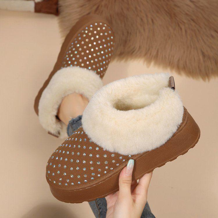 Foreign style Internet celebrity comfortable and warm Korean version of women's cotton shoes 2025 autumn and winter new fashion versatile non-slip co