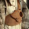 Shoulder Capybara Plush Bag Cartoon Bag Zipper Design Adjustable Strap Shoulder