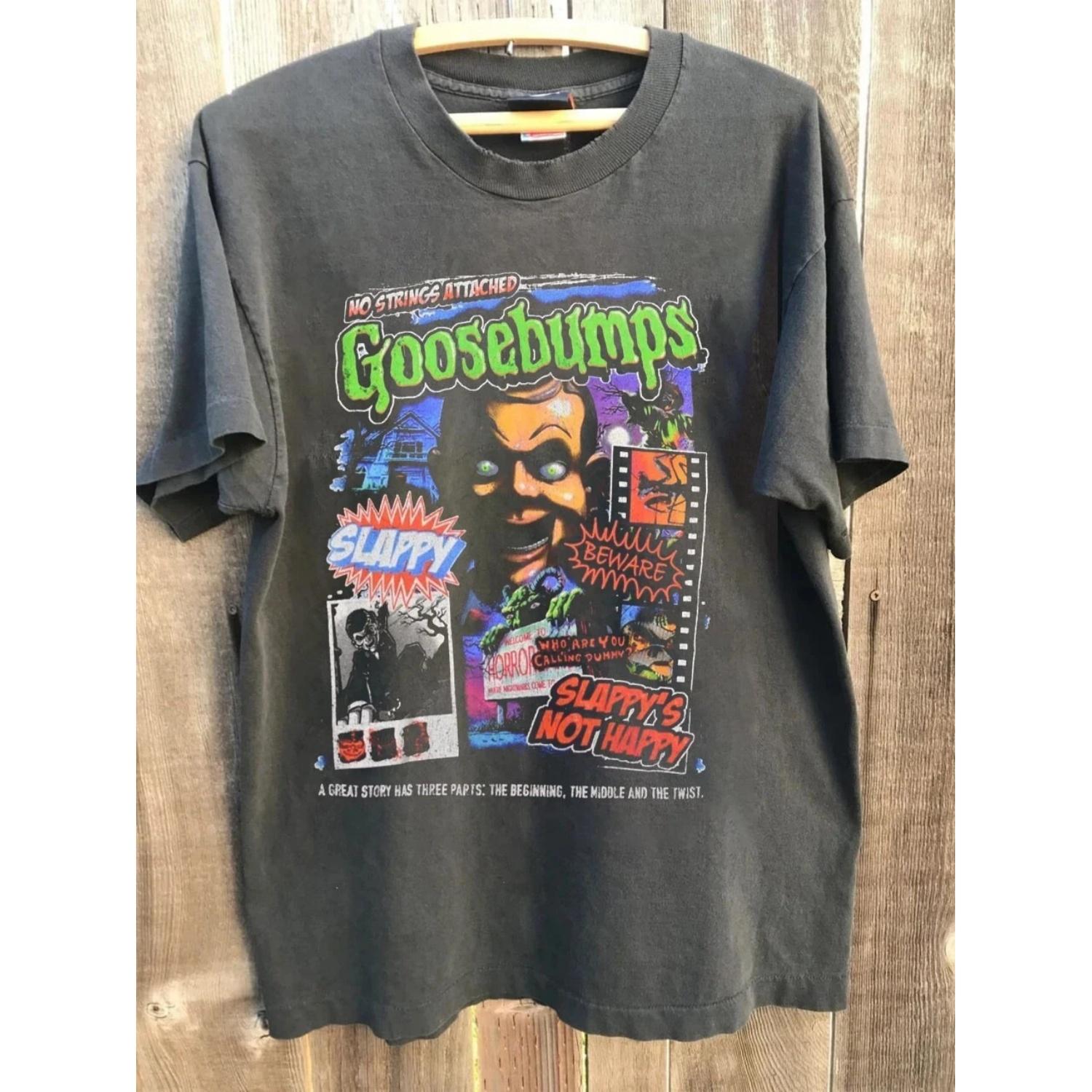 

Goosebumps Men s Slappy The Dummy Retro Black Shirt Retro Commemorative T-shirt Daily Outdoor Men s Fan Printed T-shirt S чёрный