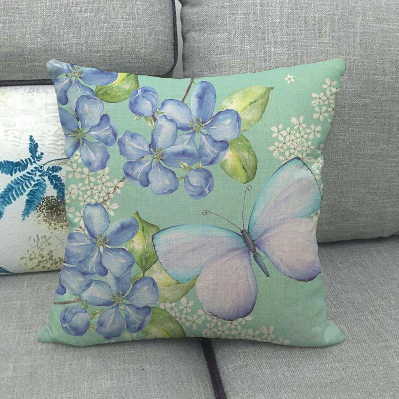 Nordic Butterfly Flower And Fruit Farm Digital Printing Short Plush Pillow Covers For Car Sofa Office Cushion Cover Home Goods