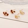 Unique Folding Ruffled Design Piercing Stud Earrings for Women 4 Colors Oil Dripping Sweet Style Enameled Earrings Y2K Zircon