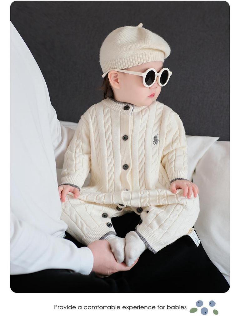 2025 Autumn/Winter Stylish Baby Jumpsuit Romper - Long Sleeve Outdoor Wear for Young Babies