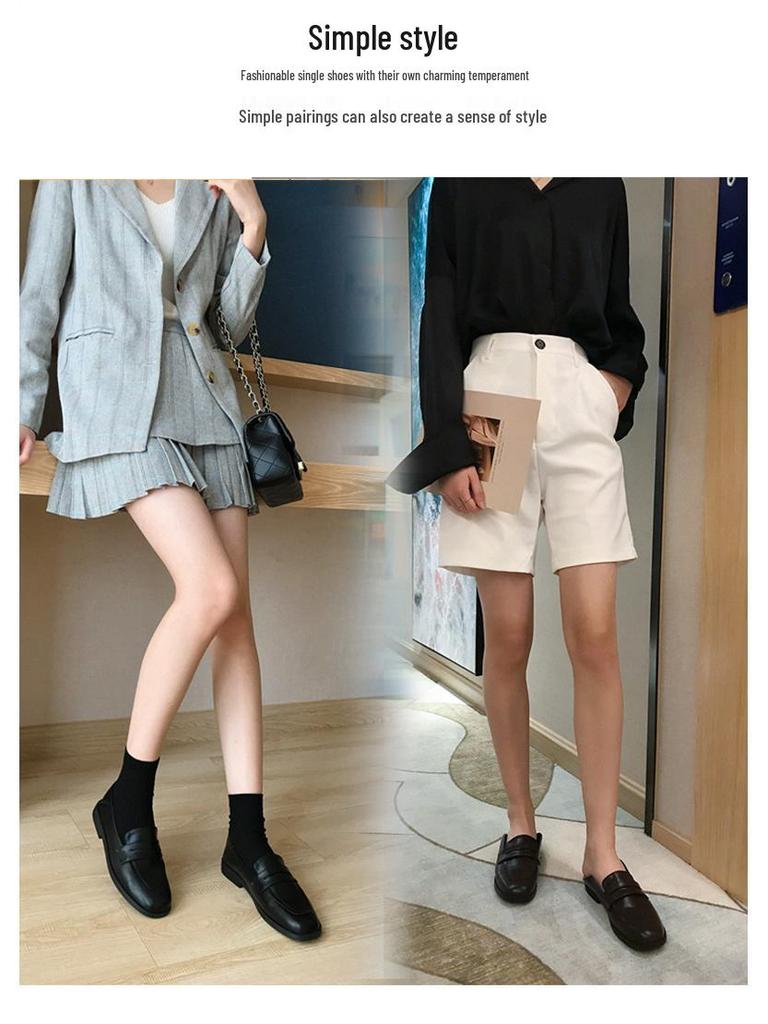 Dames Retro Velvet Loafers in Britse Stijl: Herfst 2025 Platte Leren Schoenen met Vierkante Neus voor JK Outfit