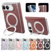 For iPhone Duo Ultra Fold Case Luxury Leather Matte Magnetic Rotating Bracket Shockproof Protection Hard Back Cover Accessories