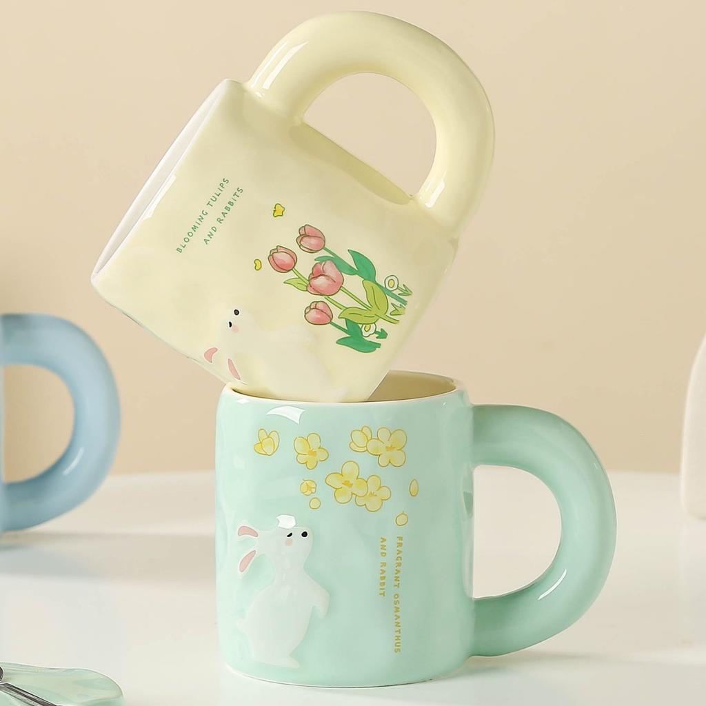 Hasen Tassen  Niedliche Becher Haushaltswasserbecher  Hohes Erscheinungsbild Ins Kaffeetassen Bürofrühstückstassen für Mädchen