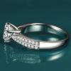 Copper Ring Claw Inlaid Imitation Moissanite Diamond Women'S Elegant Simple Luxury Jewelry Ring Accessories