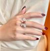 New Butterfly Design Fashion Sterling Silver  High-grade Inlaid Zircon Butterfly Open Ring Luxury Cocktail Ring for Women