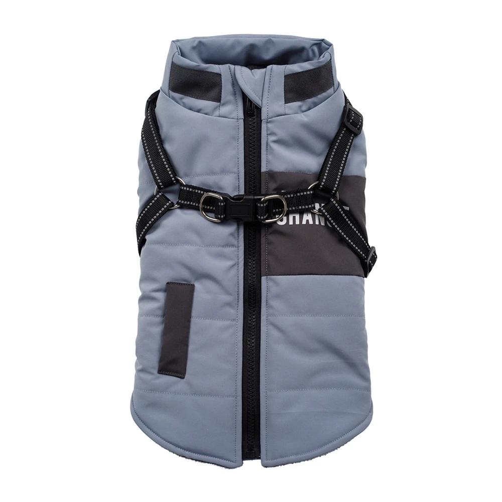 Pet Dog Wind Breaker with Dual D Leash Vest Dog Jacket Warm Dog Hoodie Warm Dog Clothes