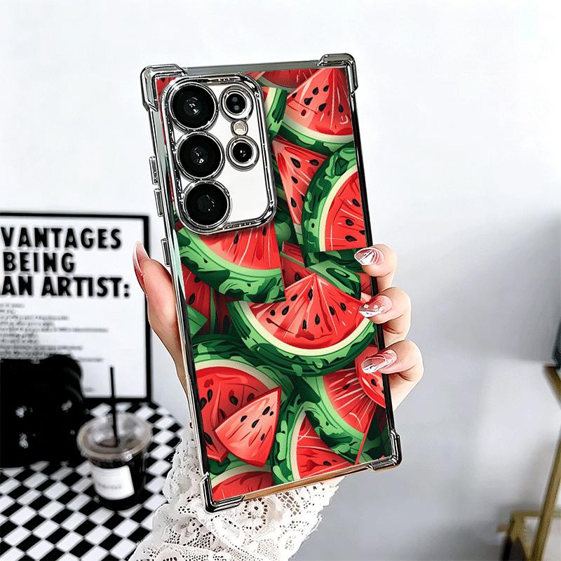 Wassermelone Sommerfrucht Weiche Handyhülle Für Samsung Galaxy S26 Ultra S25 Edge S24 FE S23 Plus S22 S21 + S20 Galvanisiert Anti-Fall Fu
