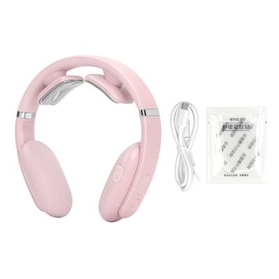 Intelligent Neck Massager Multifunction Hot Compress Pulse Heating Neck Massager Pink