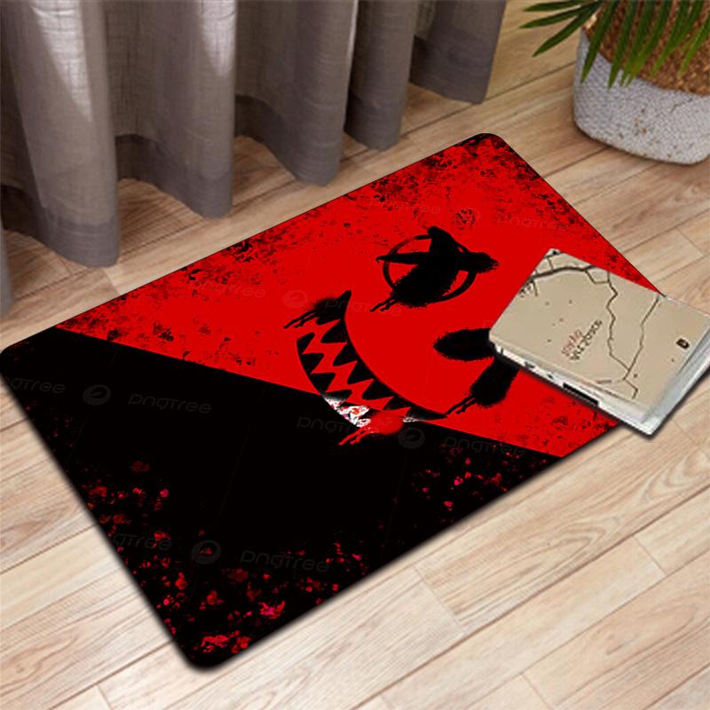 Black and Red Smiley Face Graffiti Rug Floor Mat for Living Room or Bedroom Soft and Comfortable Carpet a Gift for Birthday and Holiday.MFF0918277