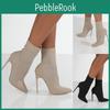 Heels High For Womens Women Sexy Pointed Toe Stiletto Short Boots Autumn And Winter Ankle Boots Knitted High Heels Knitted Womens Boots