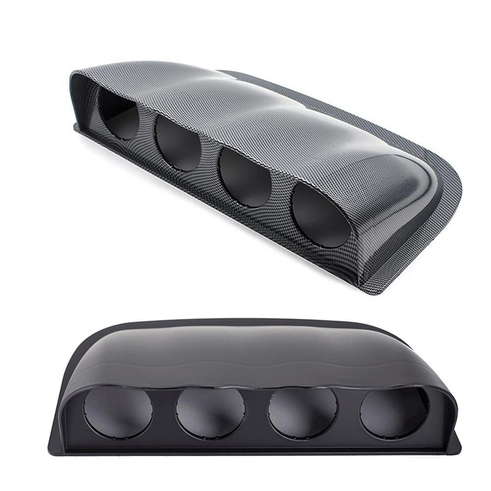 For Custom Car Builds Black Carbon Car Gauge Mount Accessory 4-hole Dash Bracket 4-hole Mounting Easy Installation