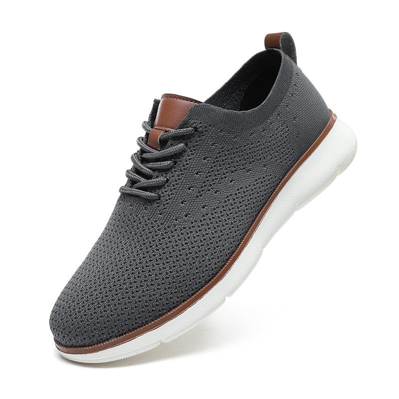 Scarpe da ginnastica sportive casual a maglia volante a strato singolo, traspiranti, taglia grande, con lacci, scarpe casual leggere