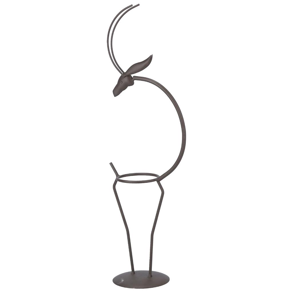 Hjortformad Smidesjärn Växtställ Transparent Glas Hydroponisk Växtvas för Vardagsrum Typ B