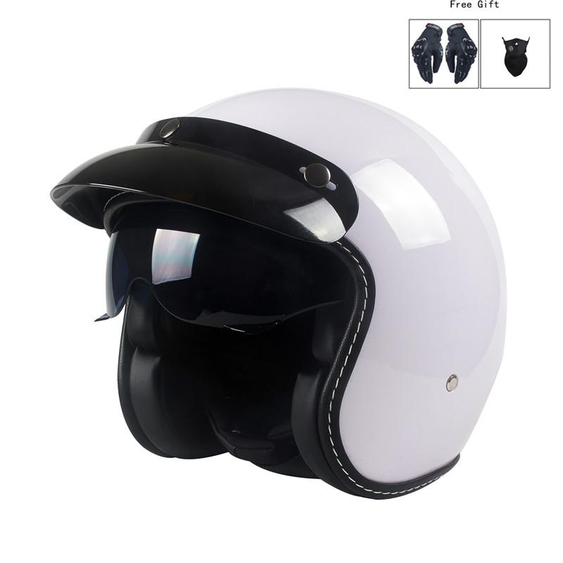 ECE Cement Gray Vintage Open Face Motorcycle Helmet DOT Approved Retro Half Helmet for Motorcyclists