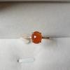 Inspired By The New Natural Ice Seed Chalcedony Egg Round Opening Adjustable Ring Elegant Charm Retro Female  Jewelry