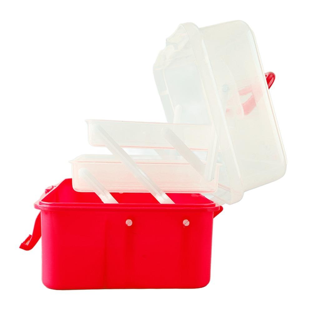 Folding Three Layer Storage Box Plastic Multipurpose Organizer Plastic Storage Box For Art Craft