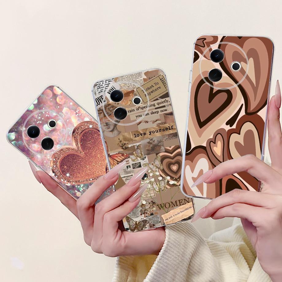 For Vivo Y39 5G Y300i 5G / Vivo V2436 V2444A Back Cover Girly Fashion Flower Butterfly Painting Case Soft Clear Silicone Funda