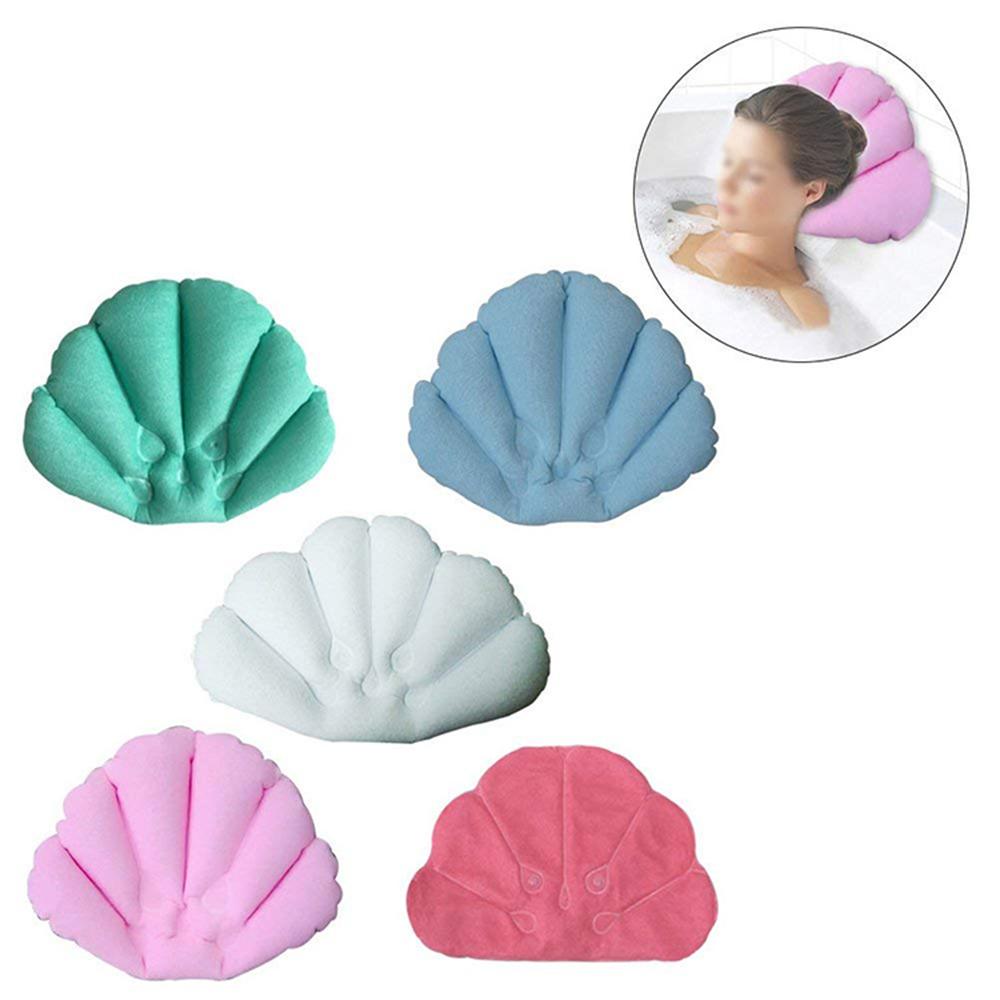 Buy Inflatable Bath Pillow With Suction Cups Terry Cloth Covered For