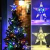 15cm Christmas Glowing Tree Topper Five-pointed Star Transparent LED Shining Lamp Xmas Colorful TopStar Ornaments Navidad Decora