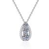 Original 925 Sterling Silver Women's Simple Fashion Water Droplets Pendant Necklace 60D Color Moissanite Fine Chains