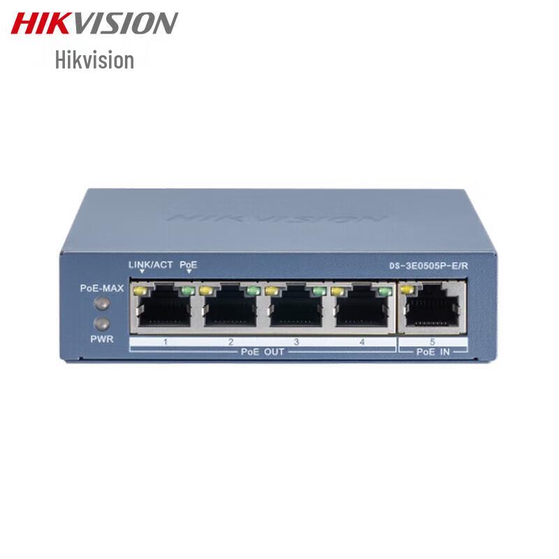 

Hikvision DS-3E0505P-E/R 5-Port Fast Ethernet PoE Switch CN plug (adapter included)